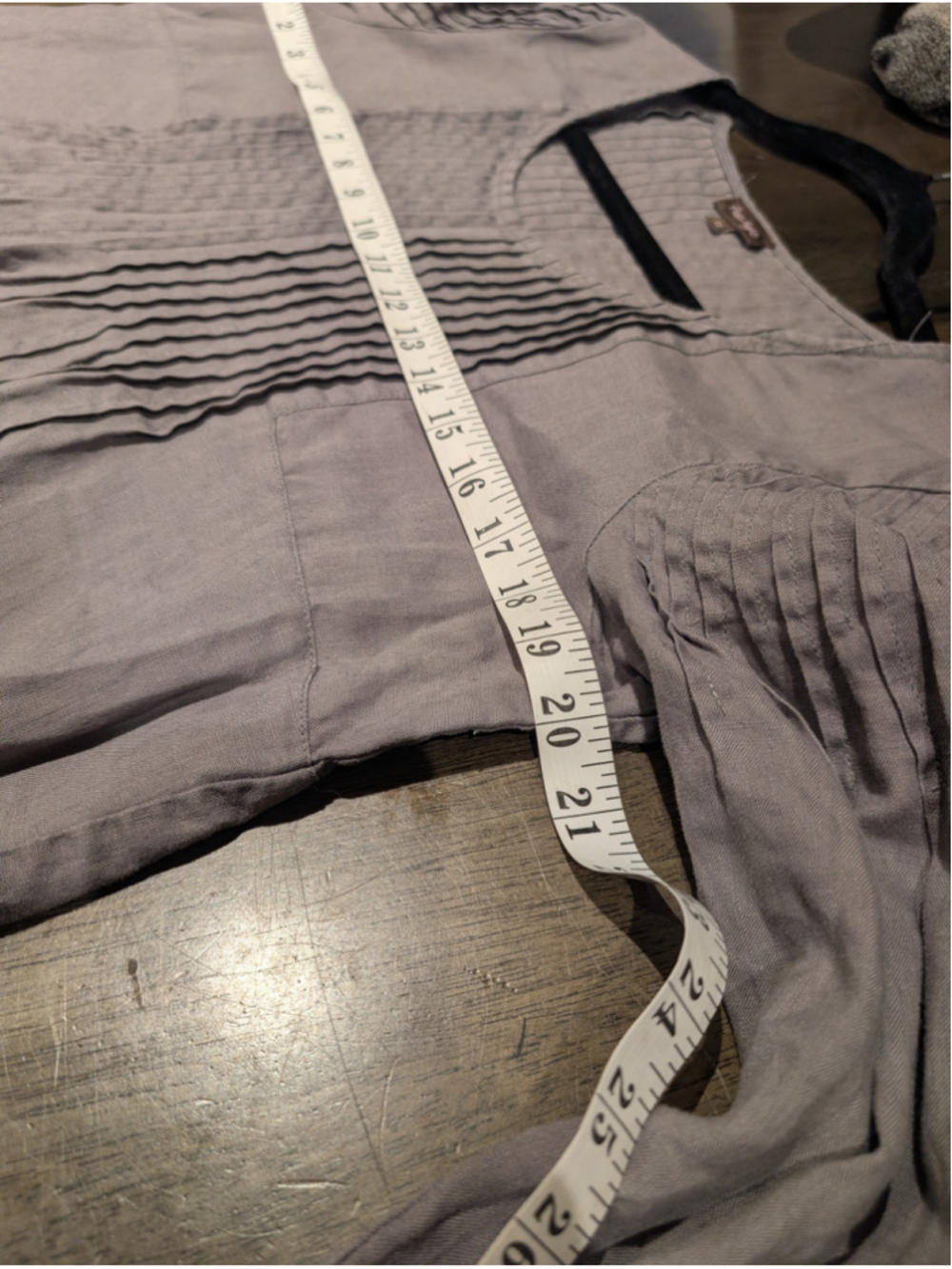 770 - Phase Eight Grey Linen Pintuck Tunic Dress Size 12 Lagenlook Boho - Picture 8 of 10